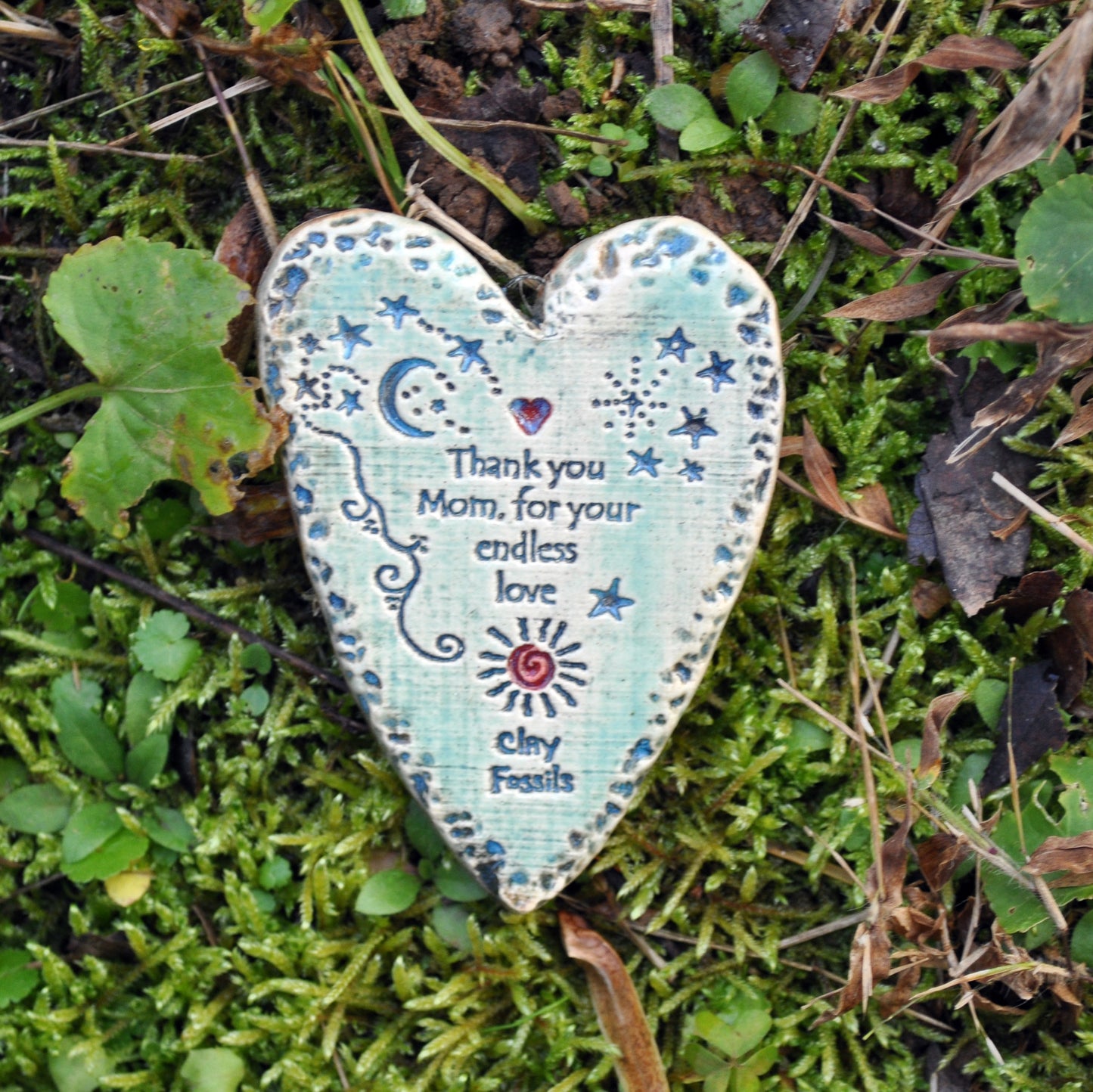 Clay Fossil Ornament, mom endless love
