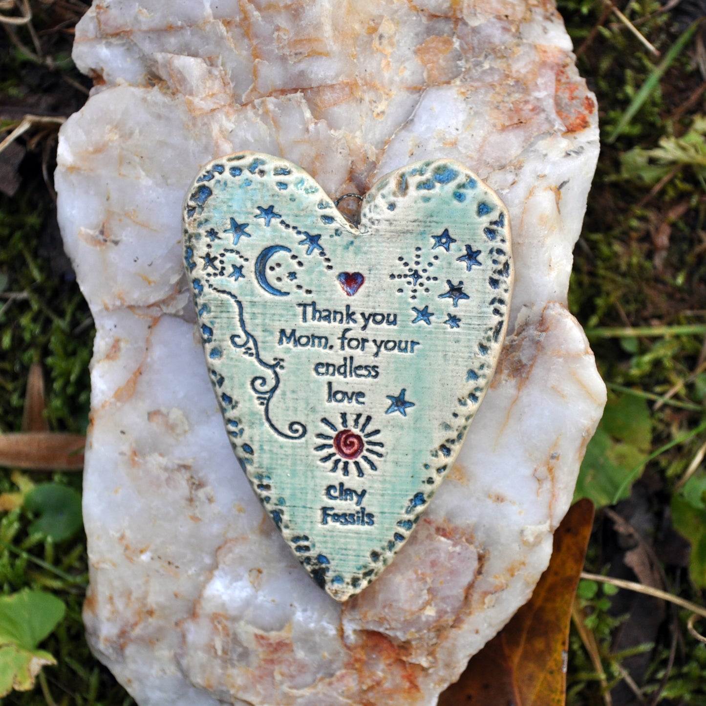 Clay Fossil Ornament, mom endless love