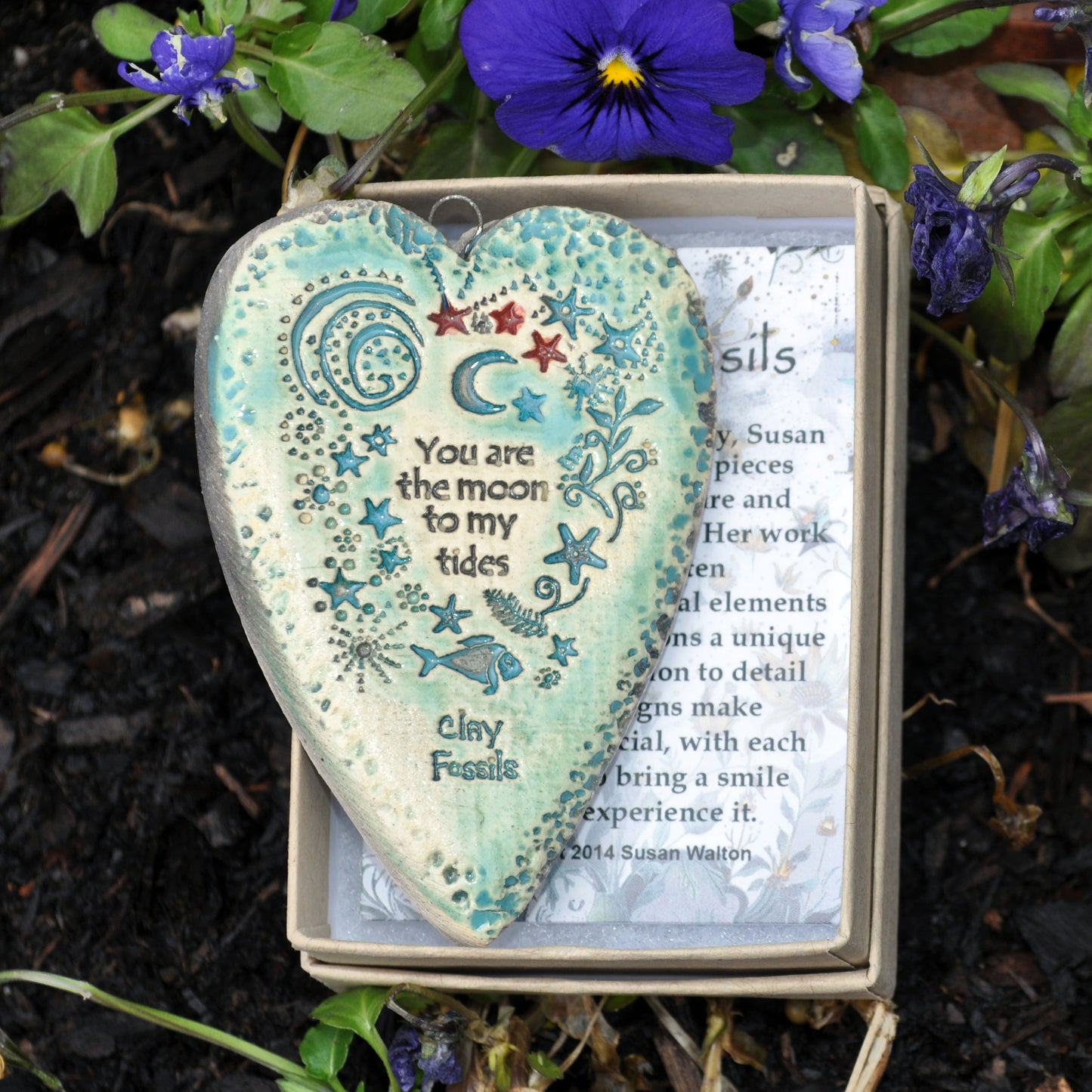 Clay Fossil Ornament, You are the moon to my tides