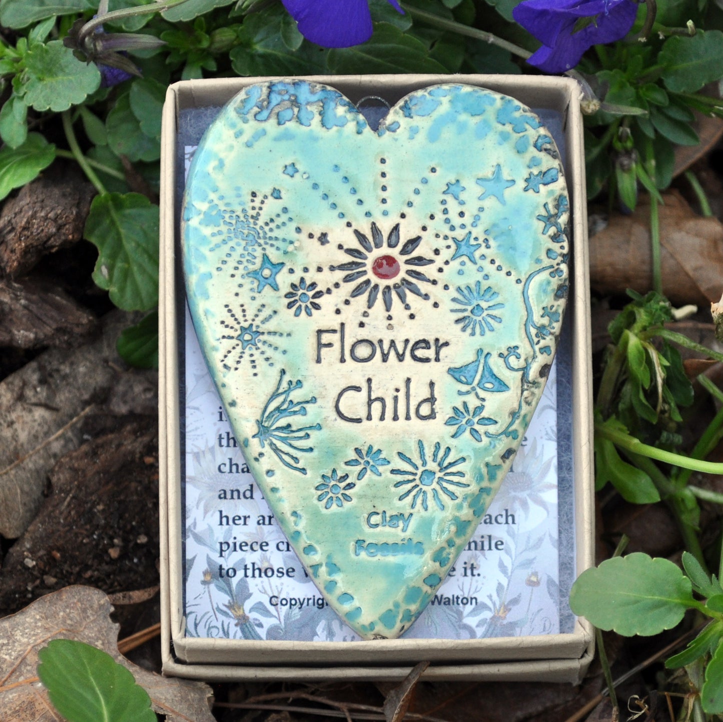 Clay Fossil Ornament, Flower Child