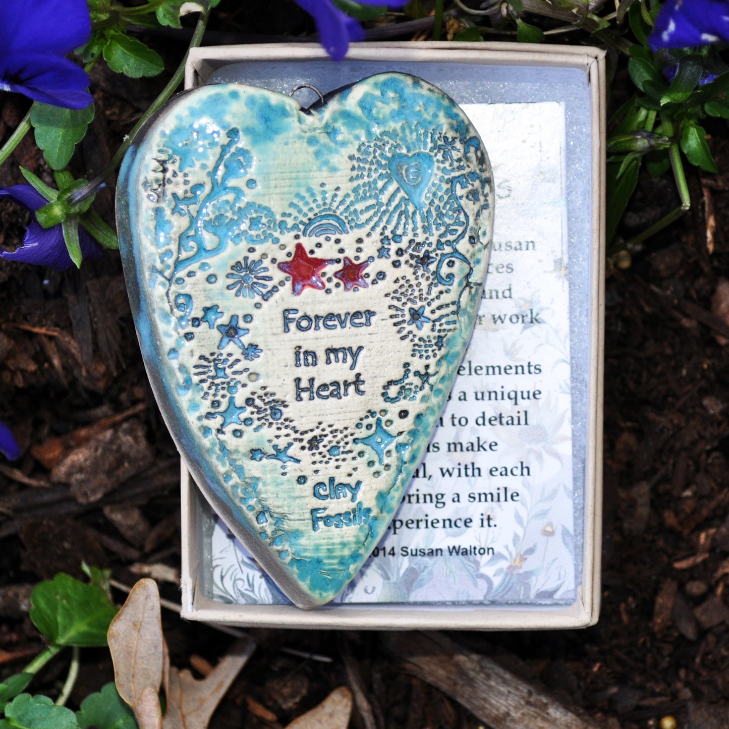 Clay Fossil Ornament, Forever in my heart