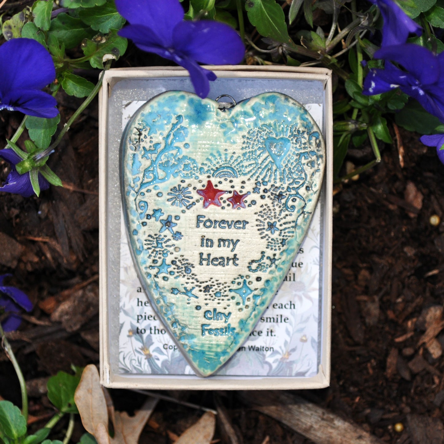 Clay Fossil Ornament, Forever in my heart