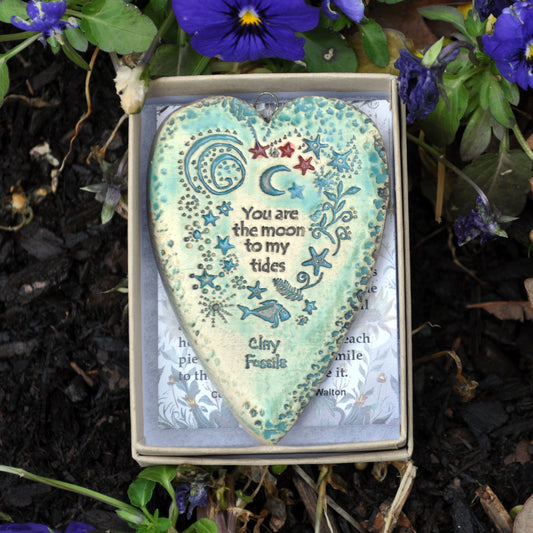 Clay Fossil Ornament, You are the moon to my tides