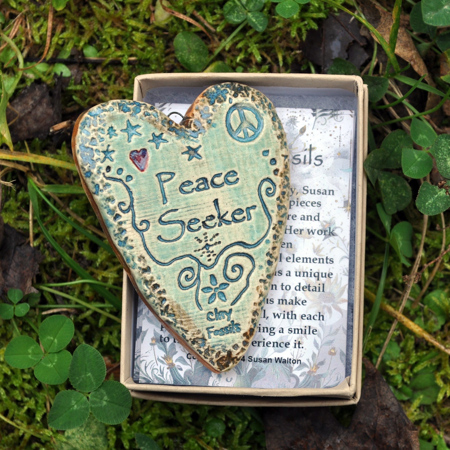 Clay Fossil Ornament, Peace Seeker