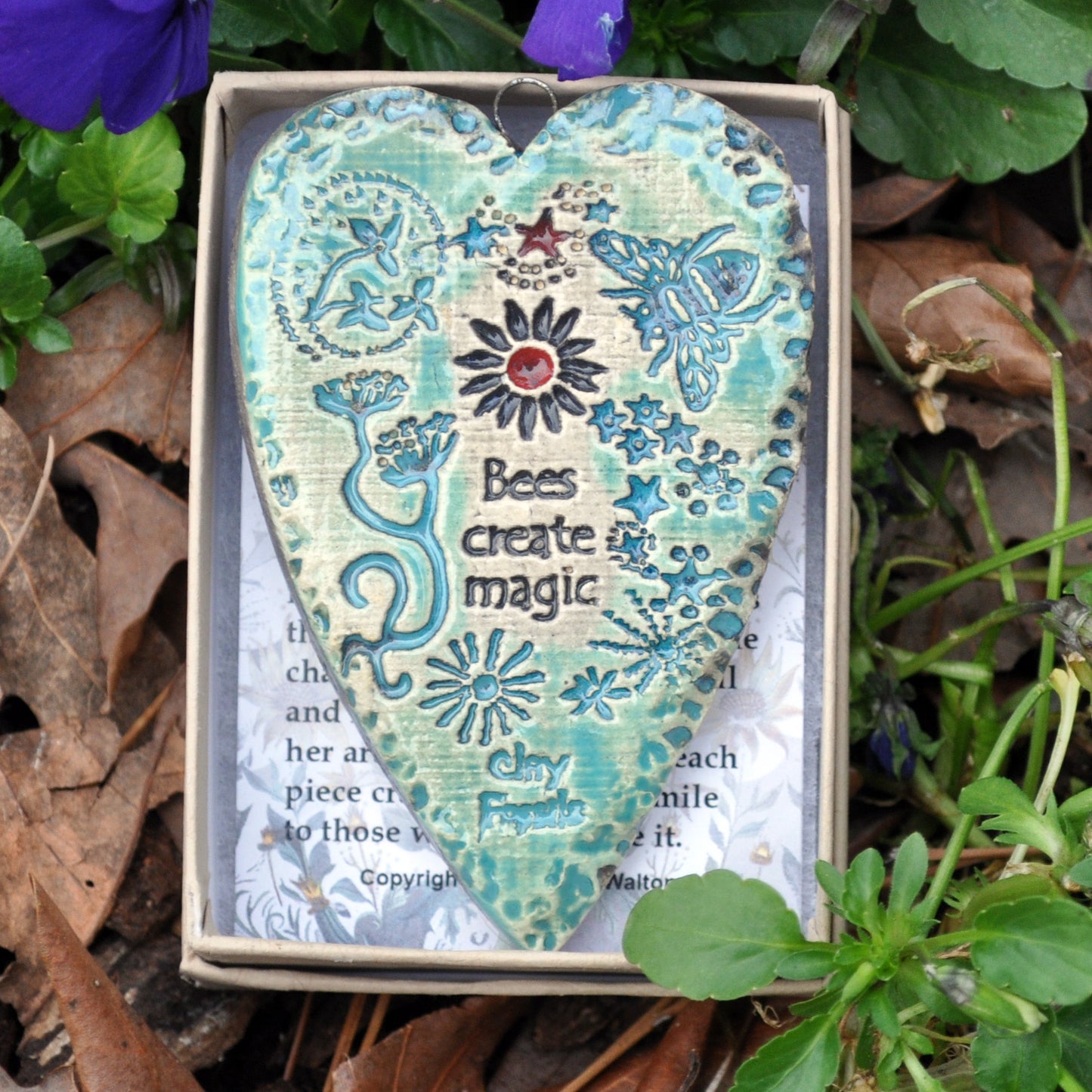 Clay Fossil Ornament, Bees Create Magic