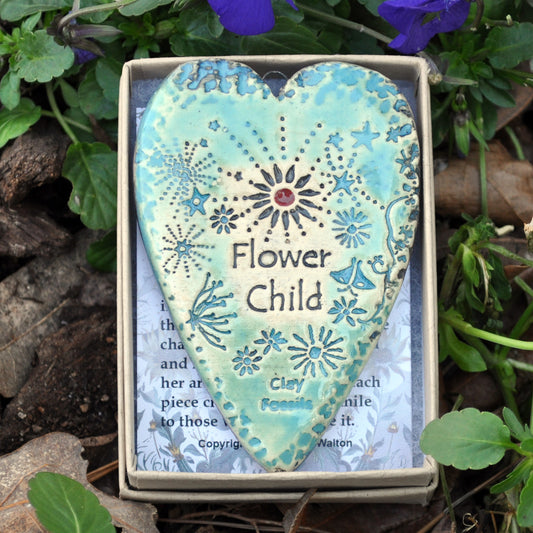 Clay Fossil Ornament, Flower Child