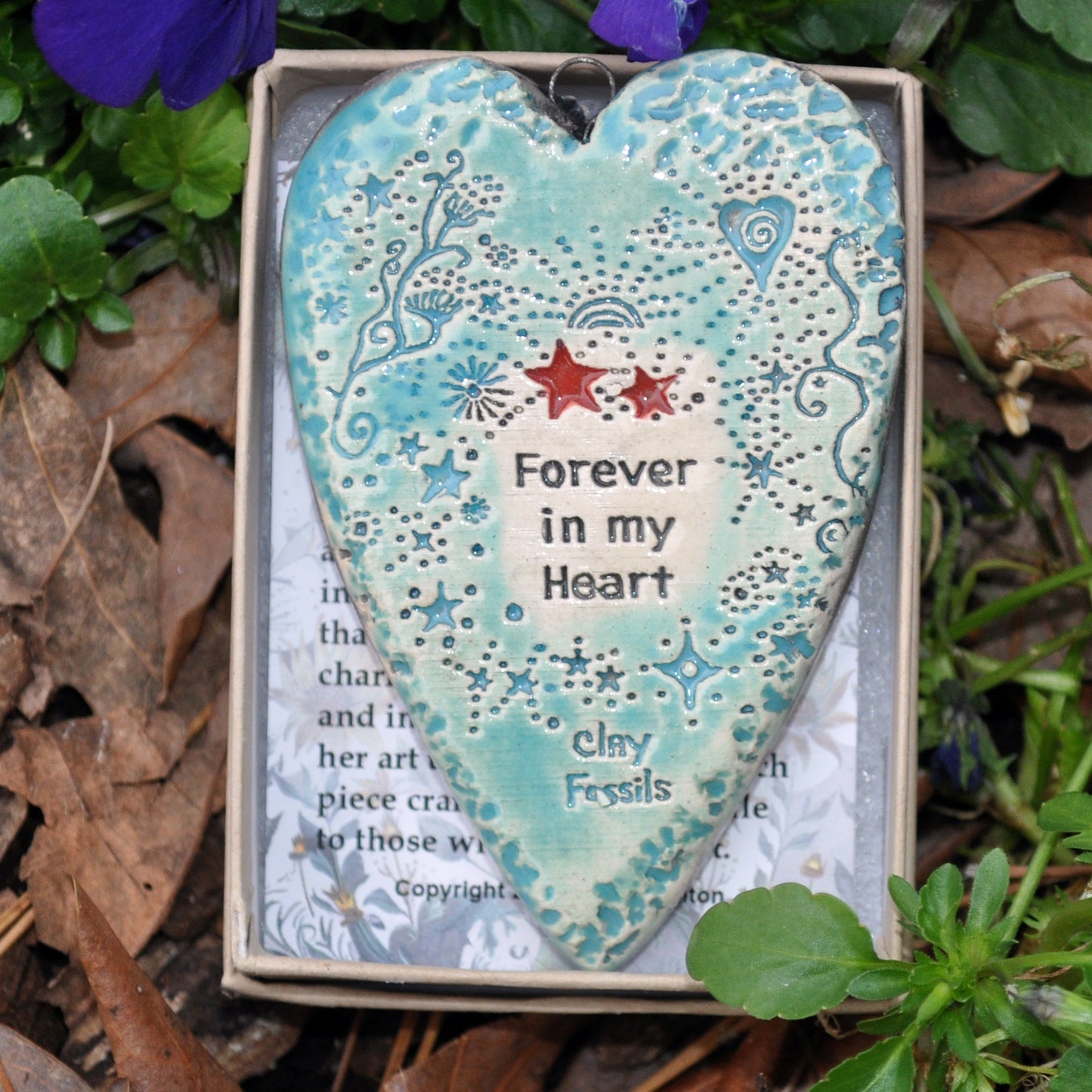 Clay Fossil Ornament, Forever in my heart