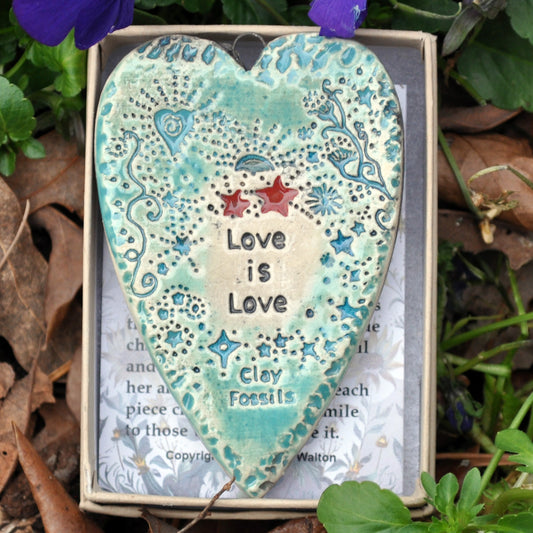 Clay Fossil Ornament, Love is Love is ...