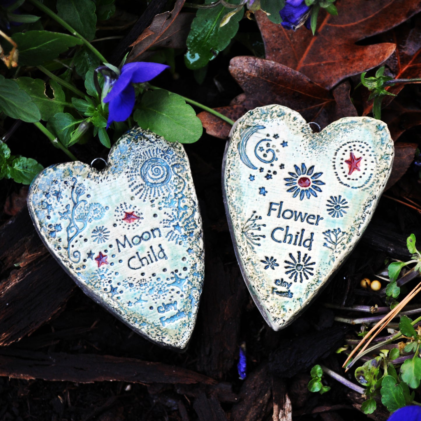 Clay Fossil Ornament, Books carry me away, bookstore, reading