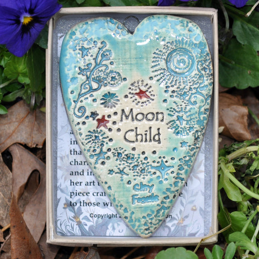 Clay Fossil Ornament, Moon Child