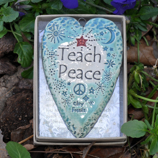 Clay Fossil Ornament, Teach Peace