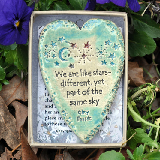 Clay Fossil Ornament, We are like Stars