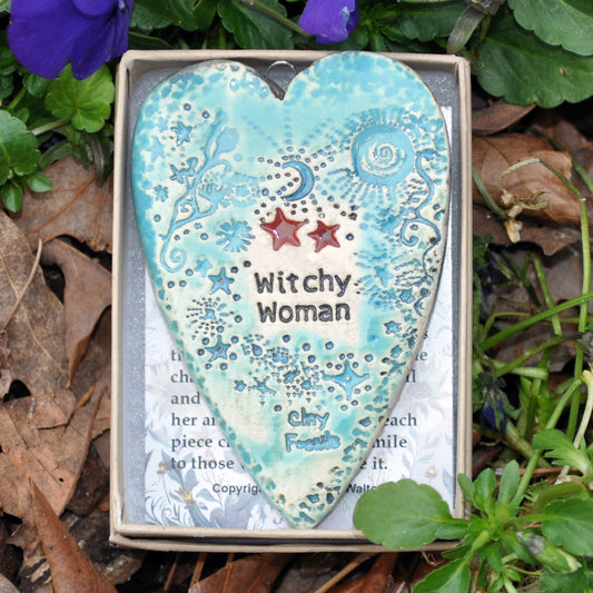 Clay Fossil Ornament, Witchy Woman