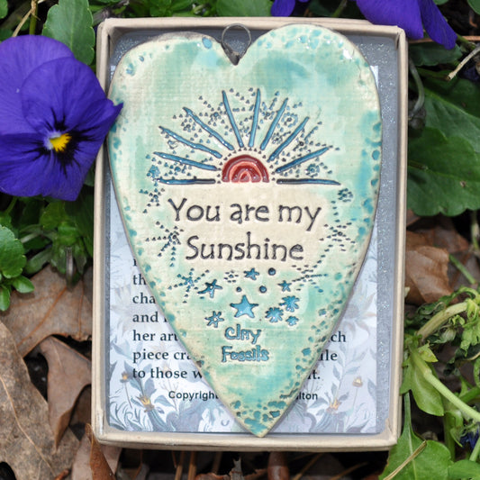 Clay Fossil Ornament, You are my Sunshine