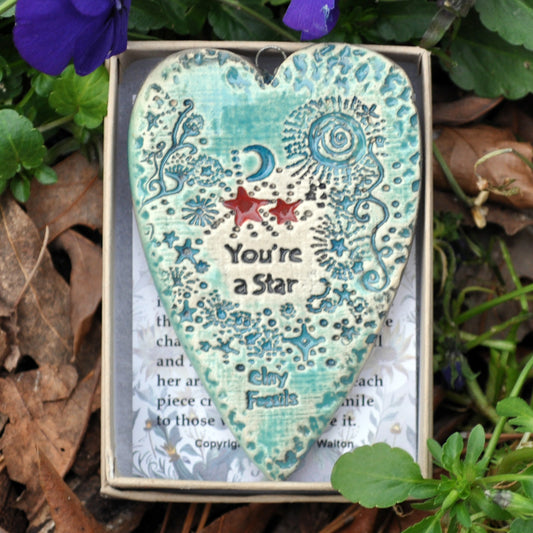 Clay Fossil Ornament, You're a Star